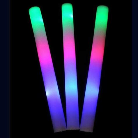 100 pack 16 foam sticks led flashing glow foam sticks light up wands dj ebay