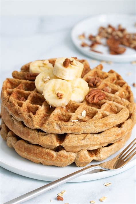 Flourless Vegan Banana Oats Waffles Recipe Vegan Banana Flourless