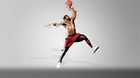 Cool photo with e view on a skilled sportsman raising up in the air to shoot a ball into the basket. Cool Basketball Wallpapers HD (61+ images)
