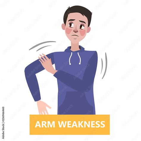 Sign Of A Stroke Infographic Man With Arm Weakness Stock Vector