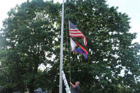The home of #pride and a very #queer #podcast hosted by @levichambers | #pridemonth #pridemonth2021 #pride2021. 2021 Pride Month Flag Raising Ceremony - Chelsea Record