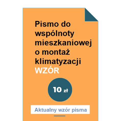 Pismo Do Wspólnoty Mieszkaniowej O Montaż Klimatyzacji WZÓR - POBIERZ!