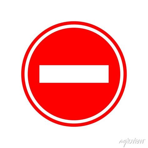 Vector Stop Sign Icon No Sign Red Warning Isolated Not Allowed