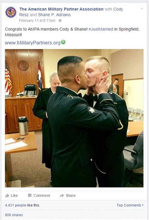 One Love Gay Military Couples First Kiss After Their Intimate Wedding