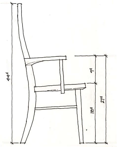 Dimensions Of The Wilson Dining Arm Chair Made By Gary Weeks And Company