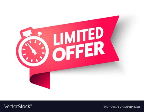 Limited Offer Banner With Clock For Promotion Vector Image