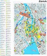 Gratis Zürich Stadtplan mit Sehenswürdigkeiten zum Download