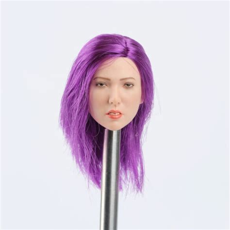 16 Star Yui Hatano Purple Hair Head Sculpt Female Carved Fit 12in