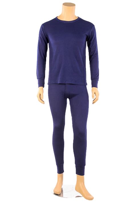 Ventana Mens 2pc 100 Cotton Thermal Underwear Set Long Johns