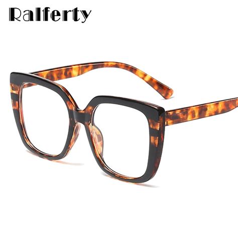 Ralferty 2019 Retro Leopard Eyeglasses Frame Women Eye Glasses Spring Temple Eyewear Frames For