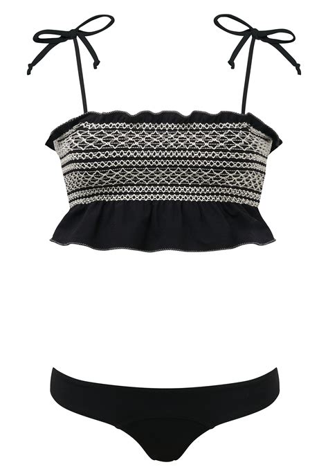 Smocked Bikini Black Bikini Bikinis