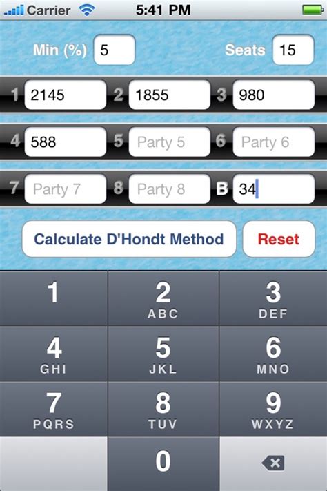 Dhondt Calculator By Manuel Guerra