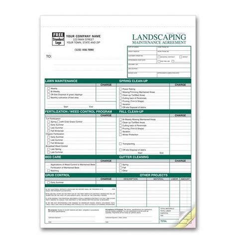 Lawn Care Work Order Template
