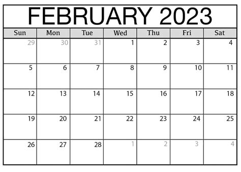 Free February 2023 Calendar With Holidays