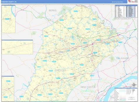 Chester County Pa Zip Code Maps Basic