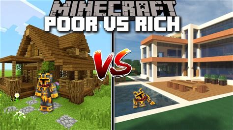 Minecraft Poor House Vs Rich House Diamond House Or Dirt House