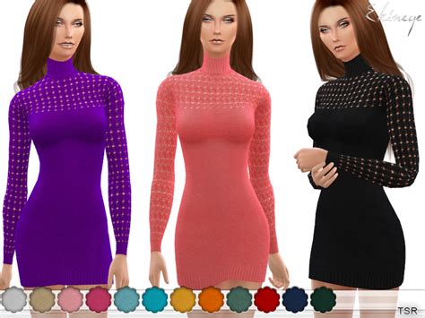 The Sims Resource Cable Knit Sweater Dress