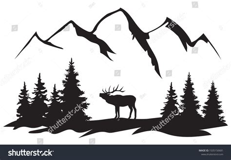 Mountain And Trees Silhouette Posted By Reginald Harvey