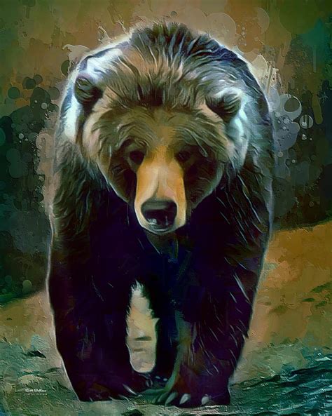 Grizzly Bear Strolls Painting Digital Art By Scott Wallace Digital Designs