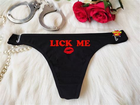 Lick Me Crotchless Panty Fetish Underwear Naughty Gift For Etsy