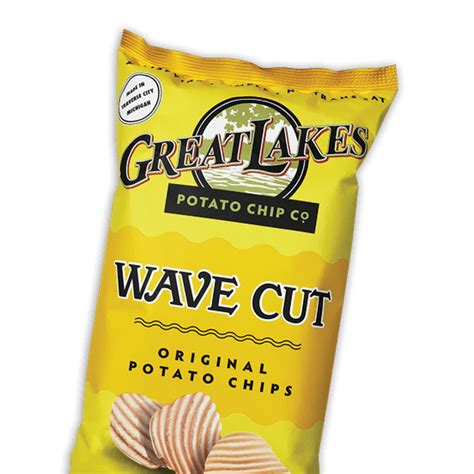 Great Lakes Original Wave Cut Kettle Cooked Potato Chips 8 Oz Bags