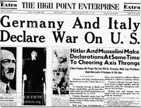 Germany And Italy Declare War On Us World War 2 Facts