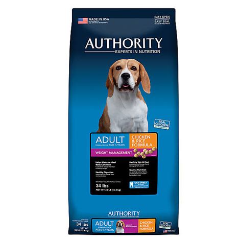 In terms of puppy and dog food, authority sells wet, canned meals and dry kibble for lots of different doggy sizes. Authority® Weight Management Adult Dog Food | dog Dry Food ...