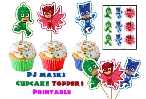 2 Inch Pj Masks Cupcake Toppers Digital Pj Masks Cupcake Toppers Pj