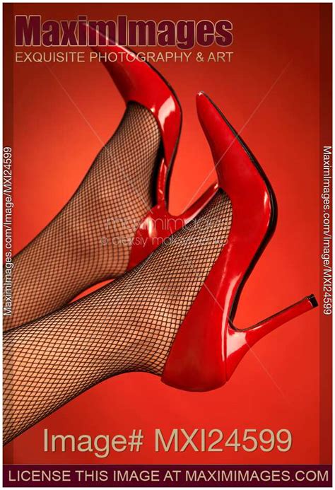 Photo Of Woman Legs In Red High Heel Shoes Up In The Air Stock Image Mxi24599