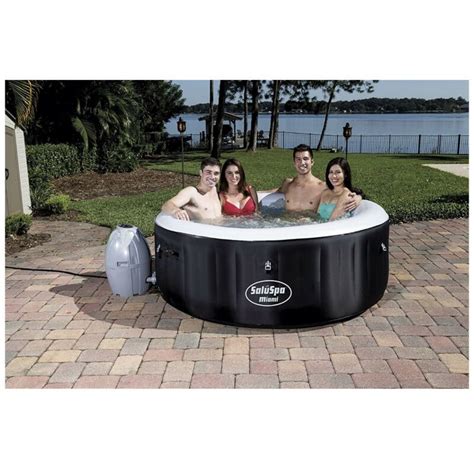 Saluspa Inflatable Hot Tub 71 X 26” Spa Black 4 6 Person For Sale From United States