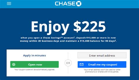 Offers credit limits up to 5x higher than traditional cards. Chase Coupon $225 Savings Bonus (Working Link & Available ...