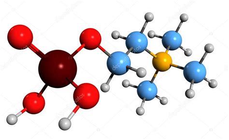 Imagen 3d De La Fórmula Esquelética De Fosfocolina Estructura Química