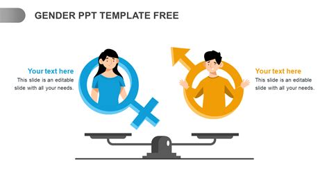 Gender Equality Comparison Using Balance Scale Powerpoint Template