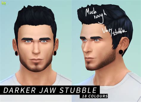 Medium Beard Darker Jaw Stubble 18 Colours By Lumialover Sims
