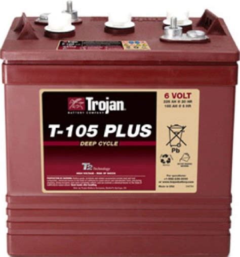 Trojan T 105 6v225ah 6 Volt Golf Cart Battery 1 Pack 6v Golf Cart