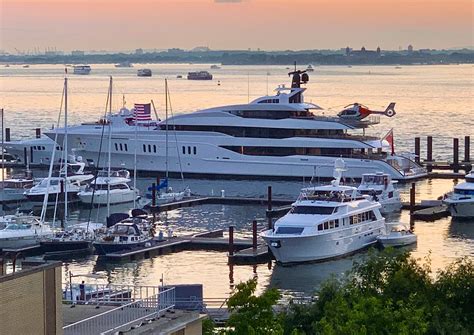 Elegant Superyacht Draws Attention At Marina In Brooklyn Bridge Park