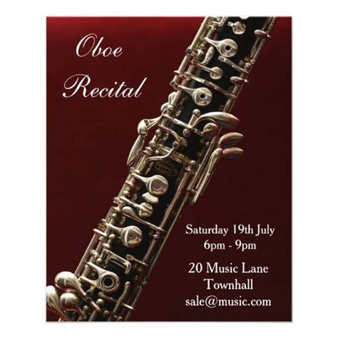 Oboe Woodwind Instrument Recital Music Performance Flyer