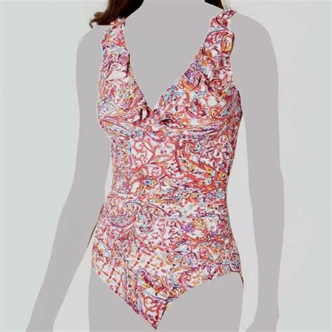 Lauren Ralph Lauren Swim Lauren Ralph Lauren Ruffled One Piece