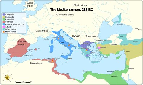 The Mediterranean 218 Bc Punic Wars Roman History Ancient Maps