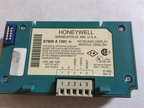 Used Honeywell S7800 A 1001burner Controller Keyboard Display Module