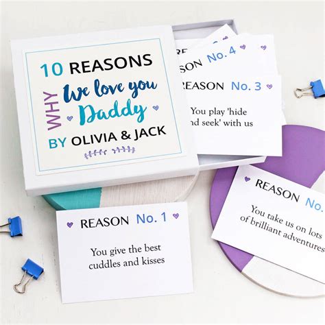 Personalised Reasons I Love Dad Notes By Martha Brook
