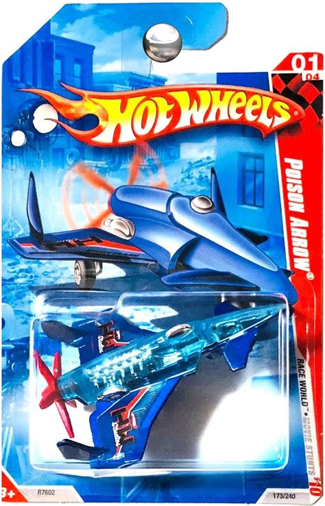Hot Wheels 2010 Race World Poison Arrow Airplane Plane Blue Toys And Games
