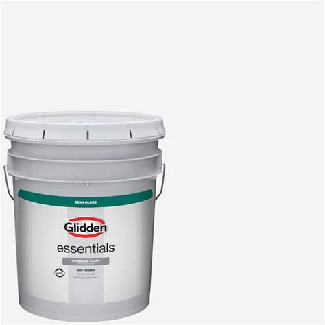 Glidden Essentials 5 Gal White Semi Gloss Interior Paint Gle 3000 05