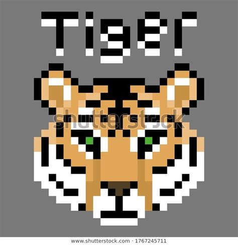 Tiger Pixel Art Grid