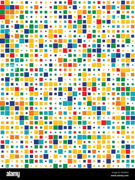 Seamless Vector Pattern With Colored Squares Background Stock Photo