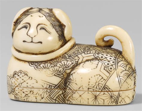 an ivory netsuke of an inubariko second half 19th century lot 447