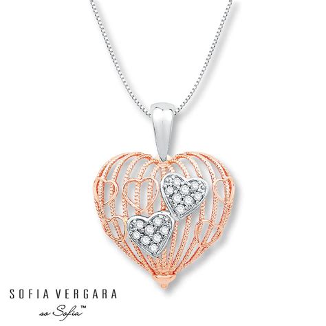 Sofia Vergara Necklace Diamonds 10k Goldsterling Silver Heart Shaped