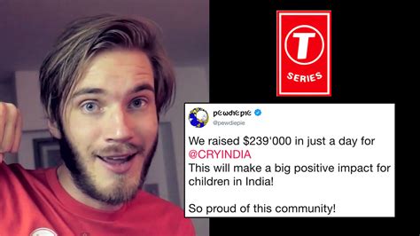 Amidst Youtube War With T Series Pewdiepie Urges Fans To Do Charity