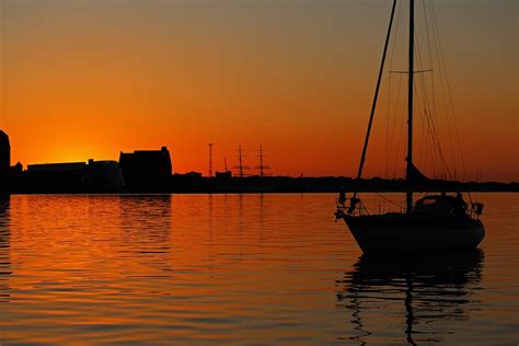 Sailboat Sunset Stralsund Free Photo On Pixabay