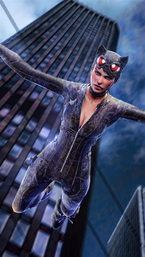 2160x3840 Catwoman Jumping Out Of Building Artwork 4k Sony Xperia Xxz